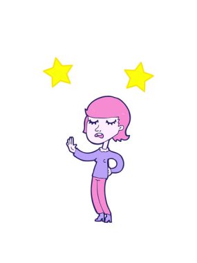 dönen yıldızlar çizgi film kadını görmezden geliyor.