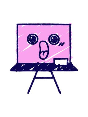 Karatahta Tebeşir Çiziminin neon ışık efekti animasyonu