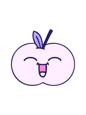 Sulu elma karikatürünün sevimli animasyonunu renklendir