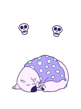 Karikatür kutup ayısının uyuyan kafatası animasyonu