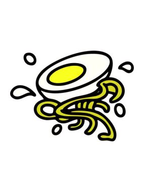 Erişte ve yumurtanın erişte malzemelerinin renk değişimi.