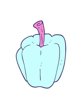 biberin düz renk çiziminin dönen hareket canlandırması