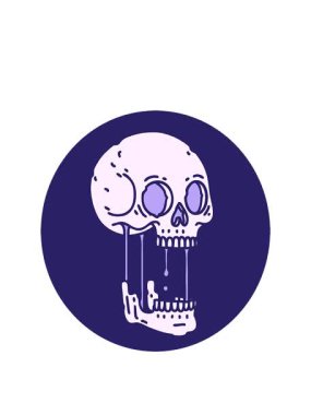 Bir kafatasının ikonik retro dövme tasarımının animasyonunu genişletiyor