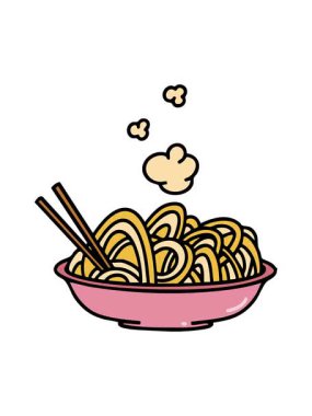 Kavanozda servis edilen dumanı tüten udon şehriyelerini salla ve durdur.