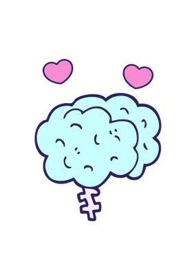 Karikatür karikatür karikatür beyninin dönen kalpleri