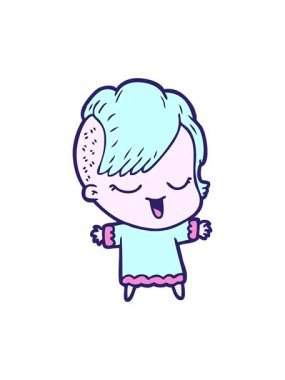 Mutlu çizgi film kızlarının hareketli animasyonları