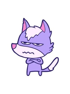 Sinirli kurt çizgi filminin hareketli animasyonu