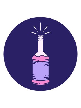 Dövme tarzı bira şişesinin animasyonunu salla ve durdur