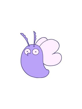 Çizgi film kelebek imajının satış animasyonu