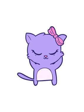 Dikkat çekici çizgi film kedisinin yaylı animasyonu