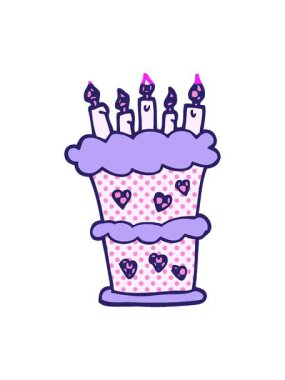 Çizgi roman tarzı doğum günü pastasının animasyonunu aç.