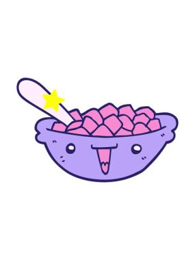 Parıldayan yıldızlar, mısır gevreği kasesinin animasyonunu etkiler.