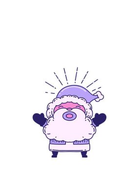 Geleneksel Noel Baba çizgi film karakterinin animasyonunu genişletiyorum.