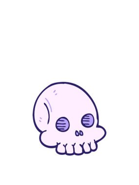 Karikatür karikatür cadılar bayramı kafatasının hareketli animasyonu