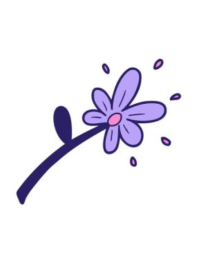 Karikatür çiçek çiziminin hareketli animasyonunu oynat