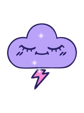 Bir fırtına bulutu çiziminin sevimli çizgi filminin parıltı etkisi