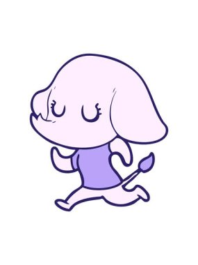 Tatlı bir fil çizgi filminin animasyonunu salla ve durdur