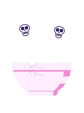 Çatlak kase grafik vektör illüstrasyon simgesinin kafatası animasyonu