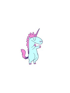 Tek boynuzlu at çiziminin yatay titreşimli animasyonu