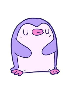 Çizgi film pengueninin hareketli animasyonu