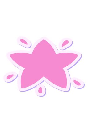 Parlayan çizgi film yıldızının hareketli animasyonu