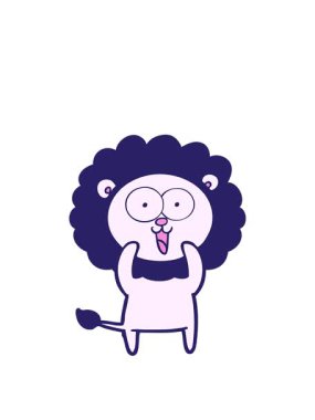 Mutlu çizgi film aslanının animasyonunu genişletiyor.