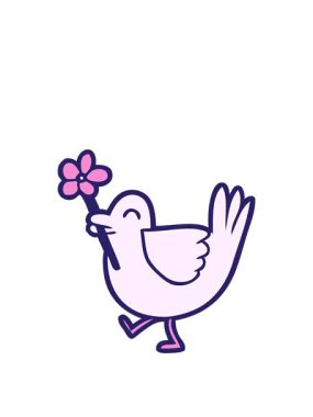 Çiçek çizgi filmiyle kuşun animasyonunu genişletiyor