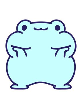 Bir kurbağa çizgi filminin hareketli animasyonu