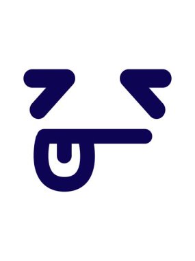 Basit uyuyan yüz simgesinin neon ışık efekti canlandırması