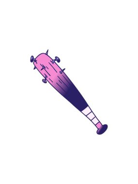 Bir yarasanın el çizimi çizgi film karalaması çivili bir yarasanın bölünme etkisi