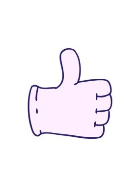 Çizgi film eldivenlerinin gösterişli satış animasyonu başparmak işareti veriyor