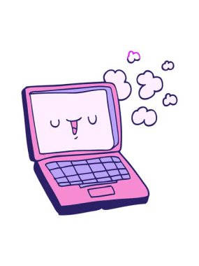 bir çizgi film bilgisayarının animasyonunu çalıştır