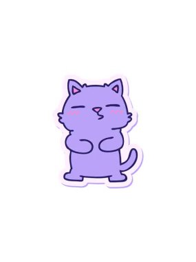 Garip bir el çizimi çizgi film kedisinin gösterişli satış animasyonu