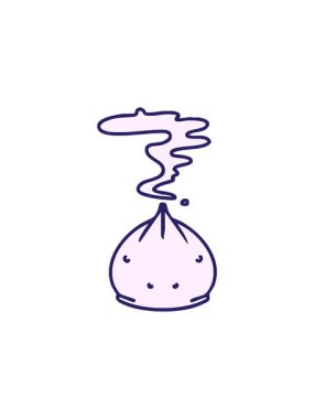 Geleneksel Japon buharlı gyoza hamur köftesinin radyoaktif parlak animasyonu