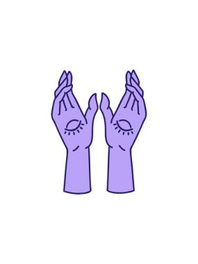 Dövmenin animasyonu geleneksel mistik el stilinde bölünme etkisi