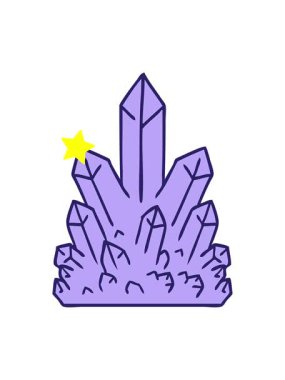 Parıldayan yıldızlar, el çizimi kristal taşların karalamalarının animasyonunu etkiler.