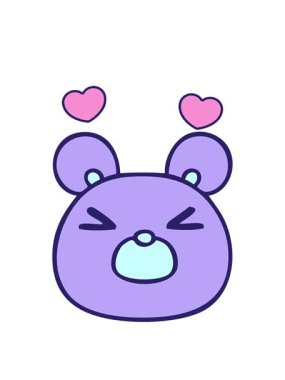 dönen kalp animasyonu el çizimi garip çizgi film ayı yüzü