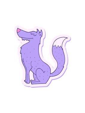 Çizgi film kurdunun hareketli çıkartması.