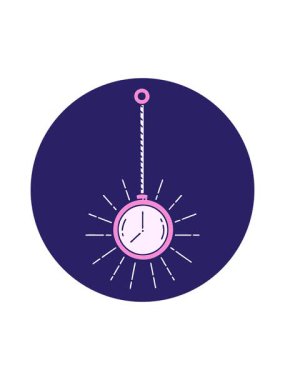 Dikkat çekici bir dövme stili altın cep saati ikonu.