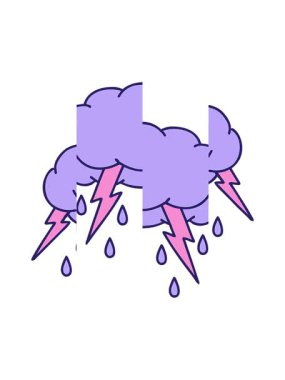 Dövmenin hareketli animasyonu fırtına bulutunun geleneksel tarzında