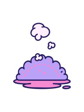 Buharda pişen sıcak Japon hamur işlerinin hareketli animasyonları