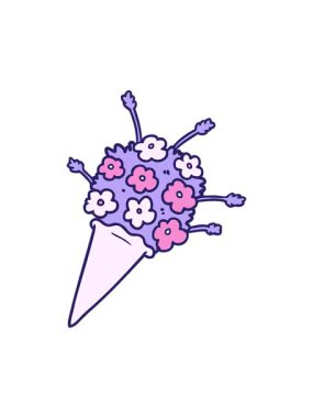 karikatür çiçeklerinin animasyonunu bob ve duraklat