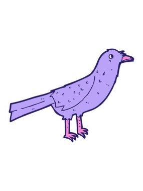 Tatlı çizgi film karakteri kuşunun basınçlı animasyonu