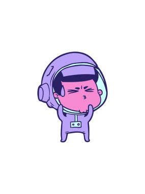 Stresli bir astronotun radyoaktif parlak animasyonu