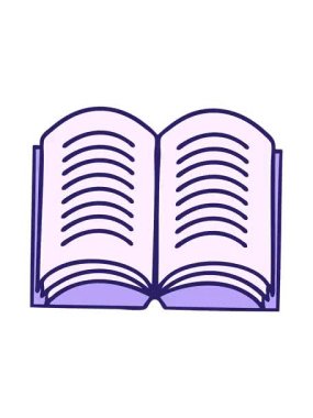 Açık bir kitabın sevimli çizgi filminin titreşimli hareketli animasyonu