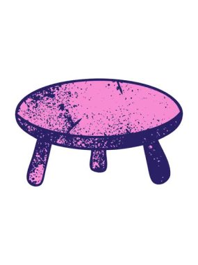 Titreyen hareket animasyonu ahşap bir taburenin desenli karikatürü.