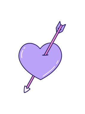 jiggle motion animation of an iconic tattoo style image of an arrow and heart design