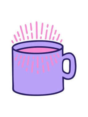 Bir fincan kahvenin ikonik dövme ikonunun hareketli animasyonu