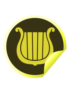 Altın arp 'ın dairesel soyulmuş çıkartma karikatürünün renk değişimi