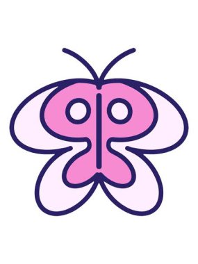 Basit bir kelebek çiziminin hareketli animasyonu